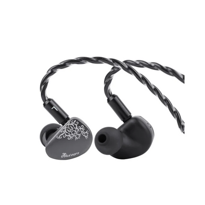 Pair of grey cadenza 2 with braided cable on a white background