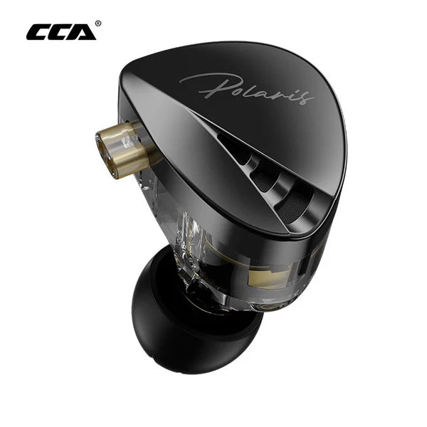 Black and gold CCA polaris IEM branding on a white background