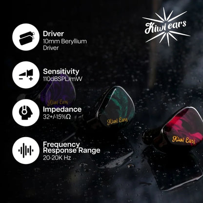 Kiwi Ears Cadenza I In-Ear Monitor - 10mm Beryllium Driver