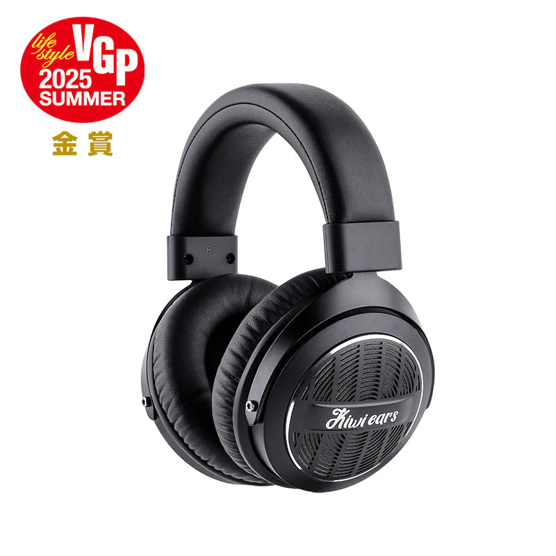 Black kiwi ears ellipse headphones on a white background, featuring VGP 2025 Summer award logo.