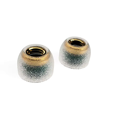 medium size tangzu sancai noble ear tips in green on a white background
